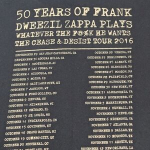 Dweezil Zappa 2016 Cease and Desist Tour 50 Years Of Frank Concert Tee XL